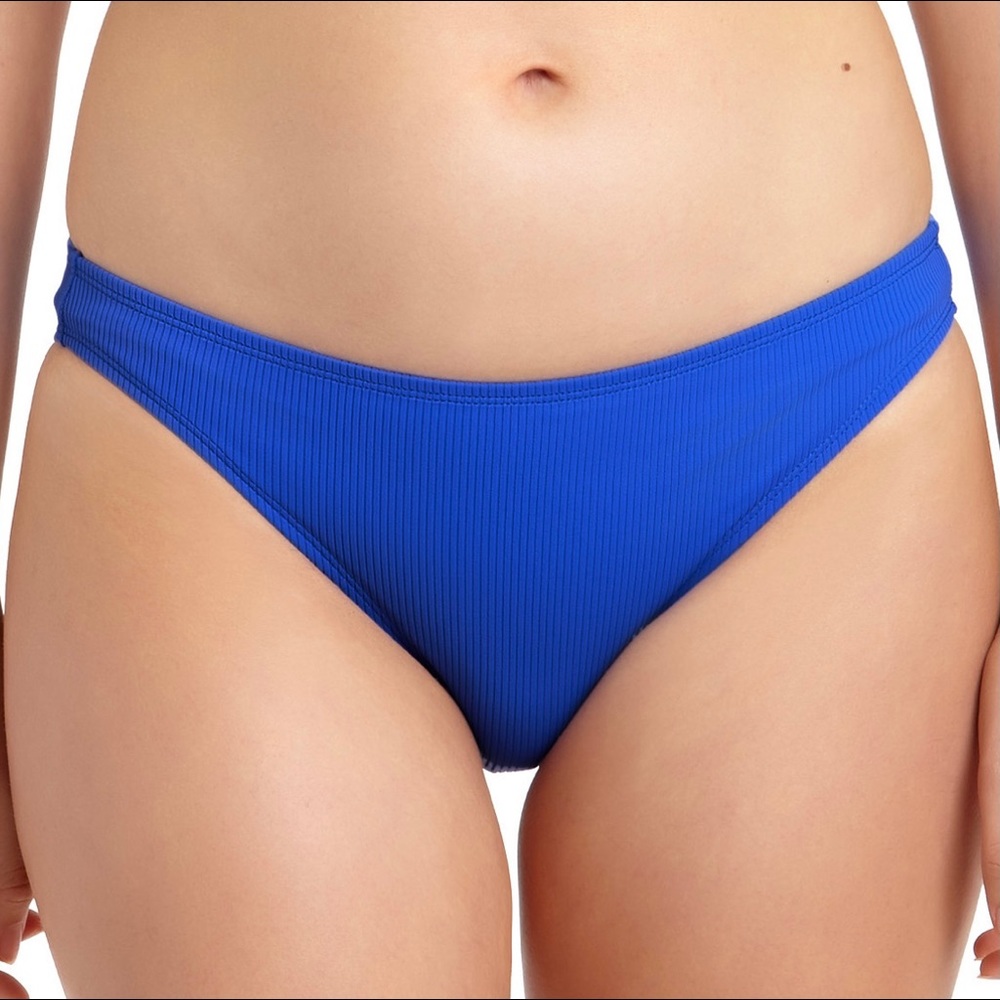 California Waves BLUE Ribbed Hipster Bikini Bottom